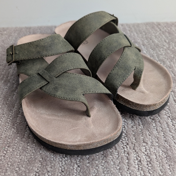 Cliffs by WHITE MOUNTAIN Shoes - Cliffs "Calista" Moss Green Faux Suede Sandals